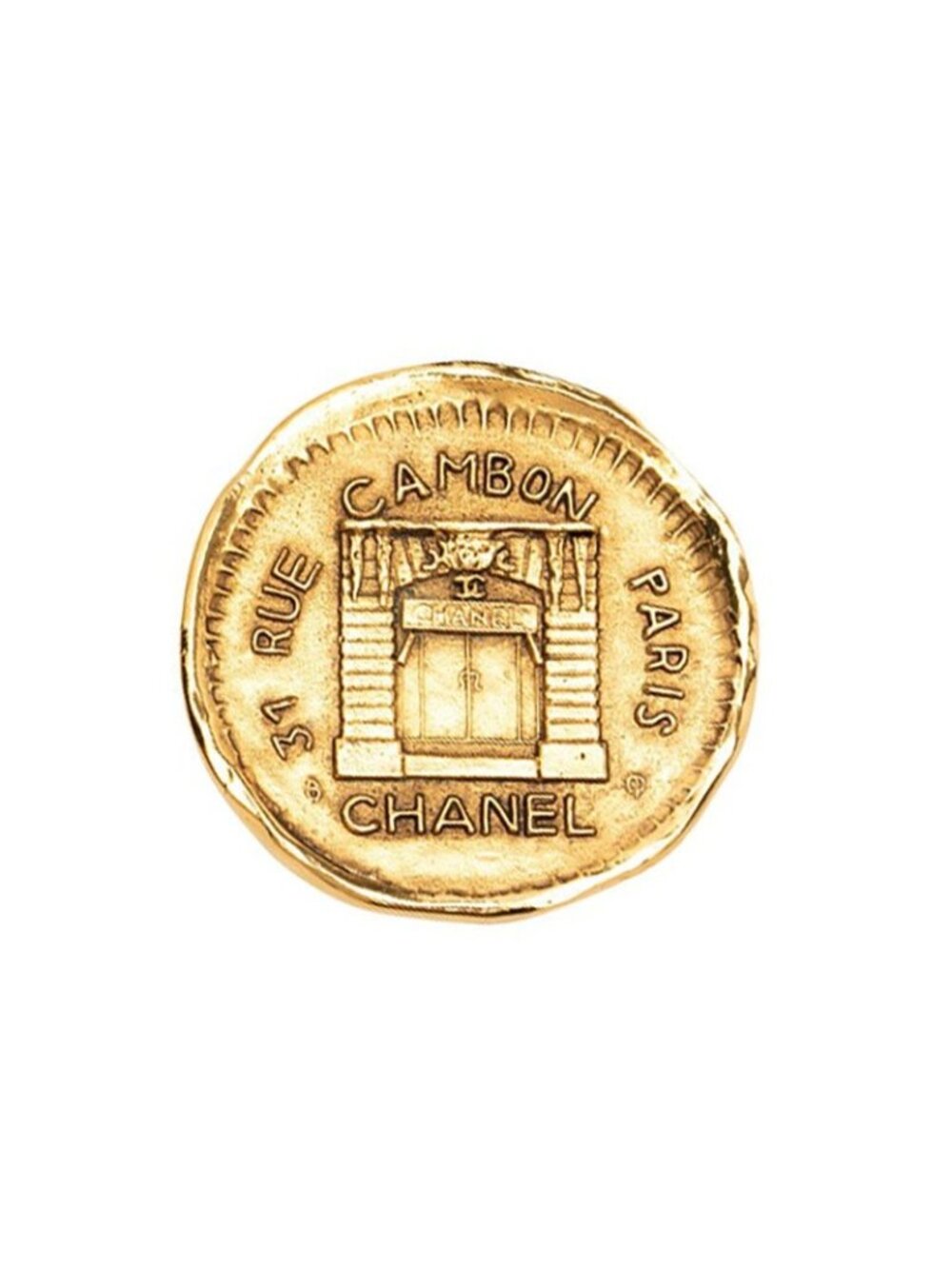 Chanel 31 Rue Cambon Brooch Gold Plated